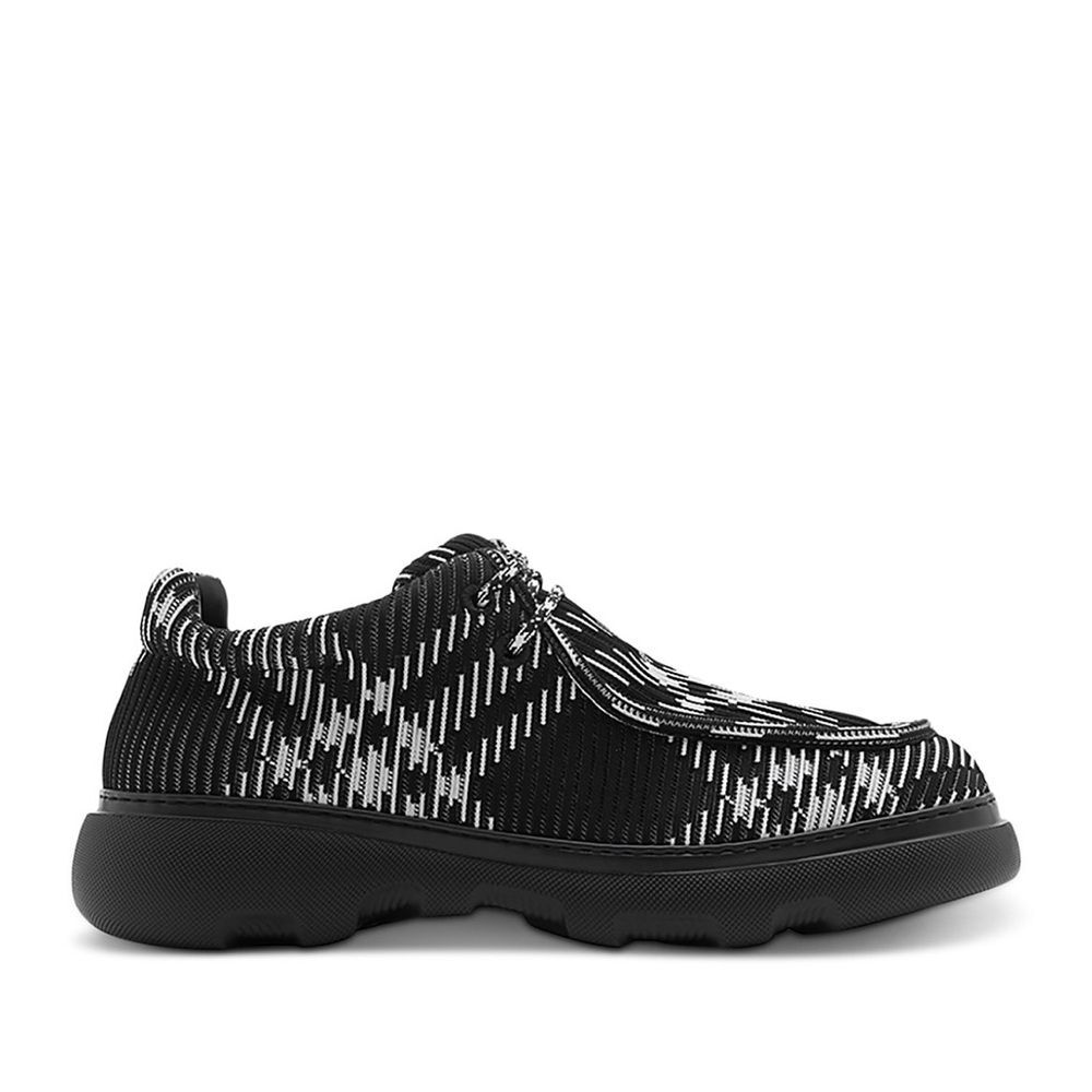 Burberry Creeper Check Woven Lace Up Boots, Black, NWT, Size EU 44